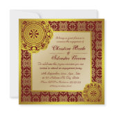 Arabesque Gold Lace, 5.25x5.25 engagement invitation