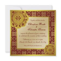 Arabesque Gold Lace, 5.25x5.25 wedding invite invitation