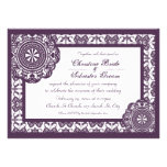 Arabesque Purple Lace, 4.5x6.25 wedding invitations