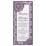 Arabesque Purple Lace, menu and program Rack Card Template