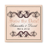 Arabesque Save the Date (blush pink) magnet