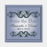 Arabesque Save the Date (periwinkle blue) Refrigerator Magnet