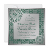 Arabesque Silver Lace, 5.25x5.25 save the date invitation