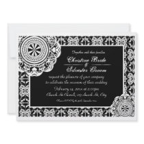 Arabesque White Lace, 5.5x7.5 wedding invite