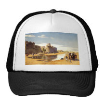 Arabian caravan who comes out of Egypt town Mesh Hat