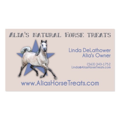 Arabian Horse - Alia's Natural Horse Treats Business Card Templates