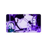 arabian horse jumping purple posterized custom address label
