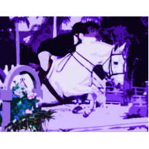 arabian horse jumping purple posterized photo sculpture