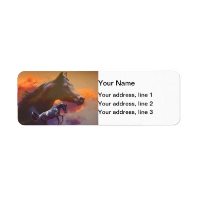 Arabian Horses Address Label by TrailsThroughNature