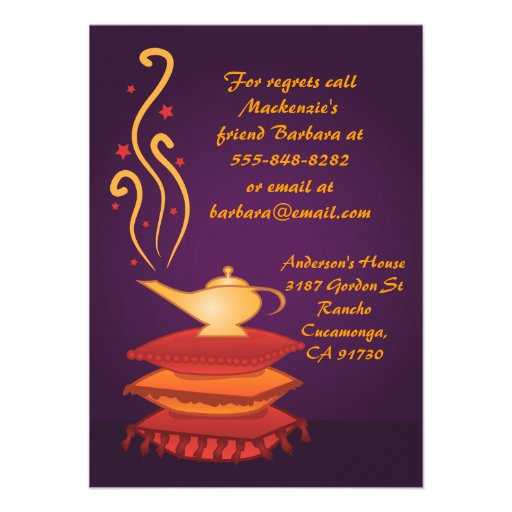 Arabian Magic Lamp Party Invitations