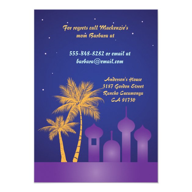 Arabian Nights 2 Magic Lamp Invitations