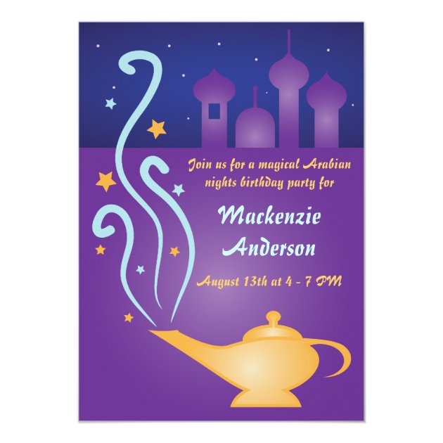 Arabian Nights 2 Magic Lamp Invitations
