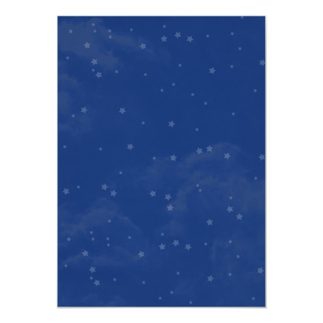 Arabian Nights Blue Stars Sweet 16 Birthday Party Card
