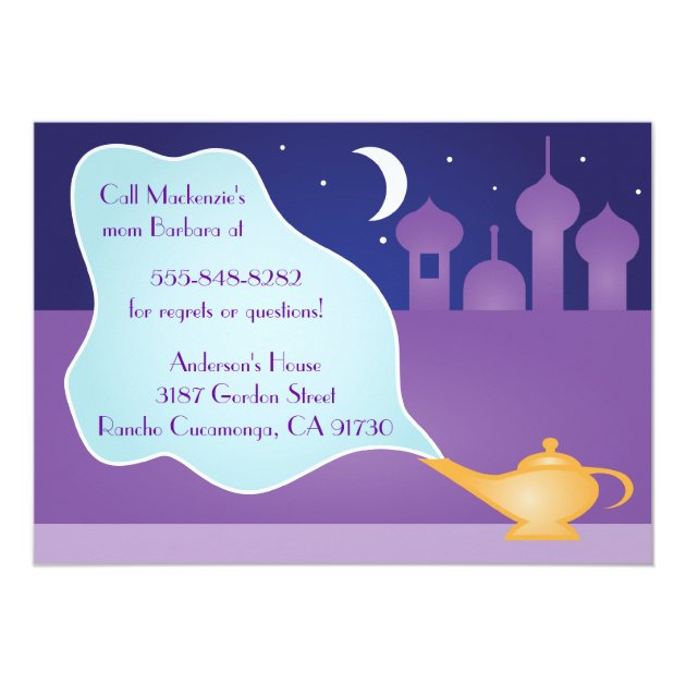 Arabian Nights Magic Lamp Birthday Party Card