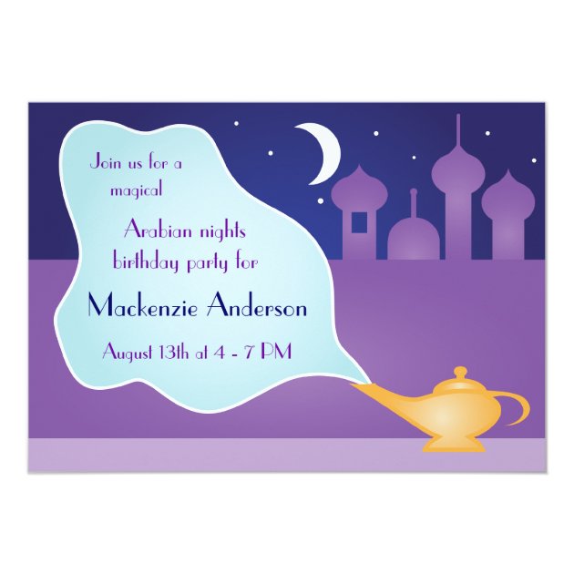 Arabian Nights Magic Lamp Birthday Party Card
