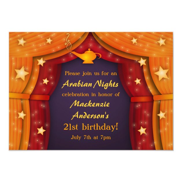 Arabian Nights Tent Party Invitations (front side)
