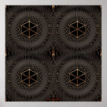 Arabian Persian Patterned Op Art Poster I