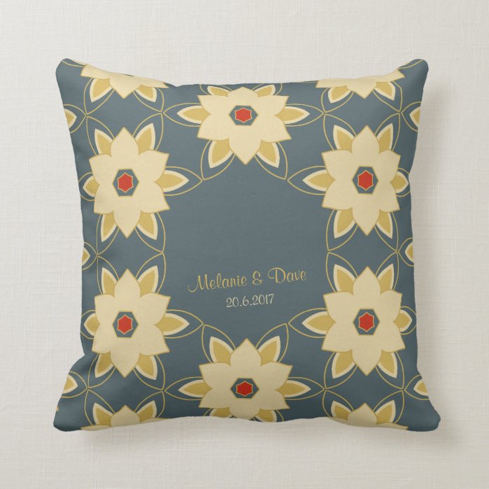 Arabian style floral ornamental pattern CC0145 Throw Pillow