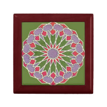 Arabic Middle Eastern Green Geometric Red Blue Jewelry Boxes