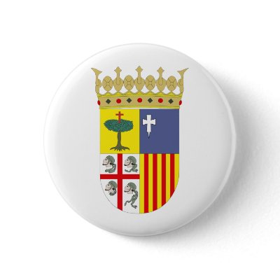 Aragón Coat of Arms Official Spain Symbol Heraldry Pinback Buttons by inquester