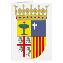 Aragón Coat of Arms Official Spain Symbol Heraldry Greeting Card