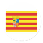 Aragón flag round stickers