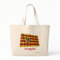 Aragón waving flag with name bag