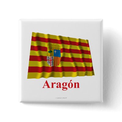 Aragón waving flag with name buttons by Vexillophile