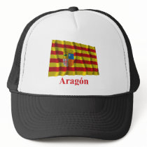 Aragón waving flag with name mesh hat
