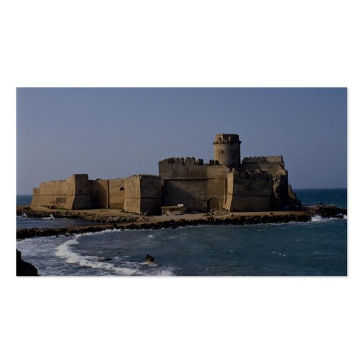 Aragonese Castle, Calabria, Italy Business Card Templates (back side)