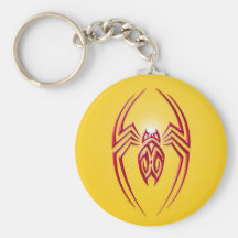 Araña del hierro - rojo y amarillo llaveros personalizados