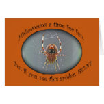 Araneus Orb Weaver Spider Halloween Card