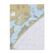 Aransas Pass Texas Nautical Chart Postcard by sailorpatp Aransas Pass Texas Nautical Chart Postcard