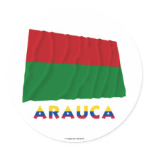 Bandera que agita de Arauca con nombre pegatinas by Vexillophile Bandera que agita de Arauca con nombre pegatinas