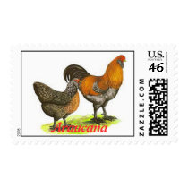 Araucana Chicken & Rooster Postage