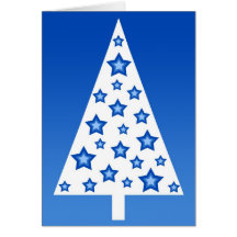 Árbol de navidad azul - tarjeta
