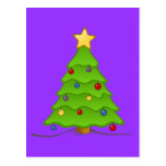 Árbol de navidad con las chucherías y la estrella tarjeta postal