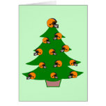 Árbol de navidad del casco de fútbol americano felicitación
