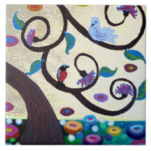 Árbol del detalle de la vida azulejos cerámicos