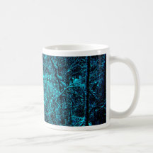 Árboles azules tazas de café