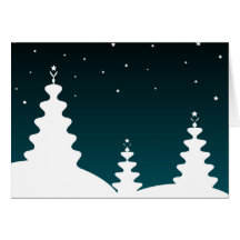 Árboles de navidad blancos - tarjeta