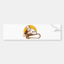 arborist tradesman cutter with chain saw bumper stickers
