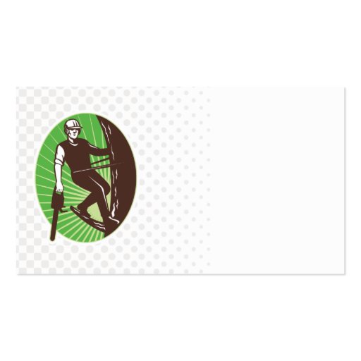 arborist tree surgeon agriculturist chainsaw business card template (front side)