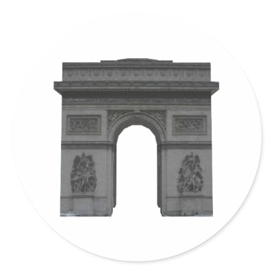Arc de Triomphe: 3D Model: Round Stickers by spiritswitchboard