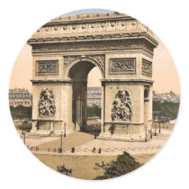 Arc de Triomphe, de l'Etoile, Paris, France classi Round Sticker