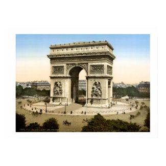 Arc de Triomphe monument, Paris, France imprimer antique
