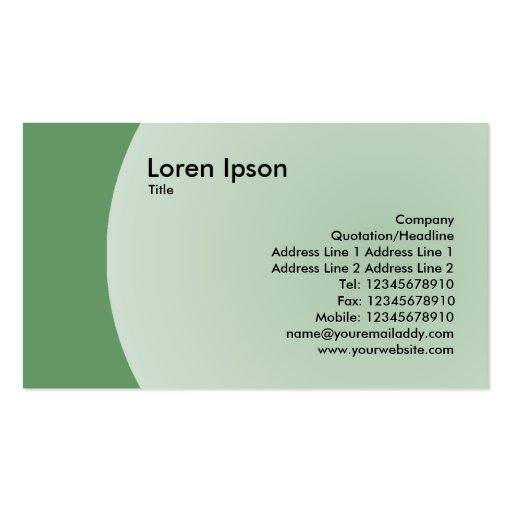 Arc Design - Army Green Business Card (front side)
