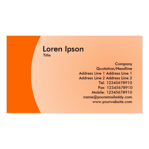 Arc Design - Orange Business Cards (front side)