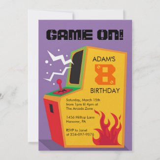Arcade Video Game Birthday Party Invitations invitation