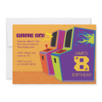 Arcade Video Game Birthday Party Invitations
